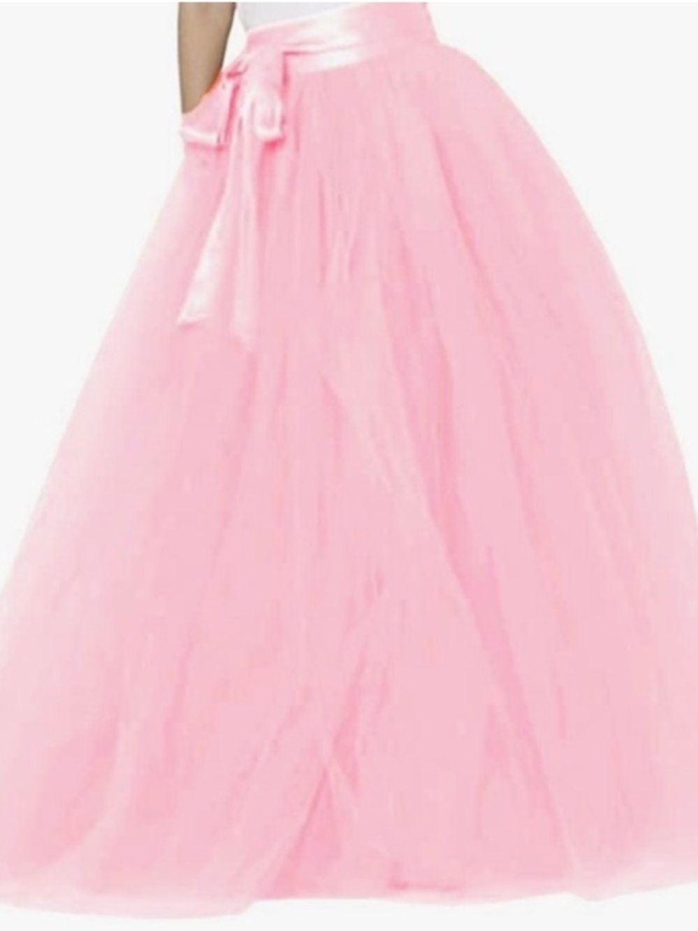 Pink Tulle Skirt with Satin Sash